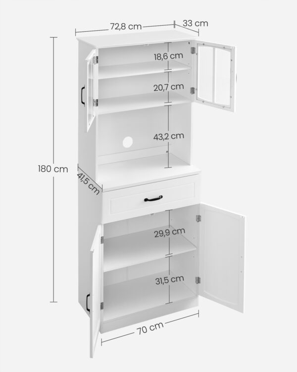 Virtuvės spintelė pastatoma 180cm balta 8