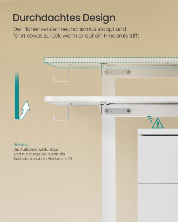 Elektrinis baltos spalvos biuro stalas 60x140cm 6